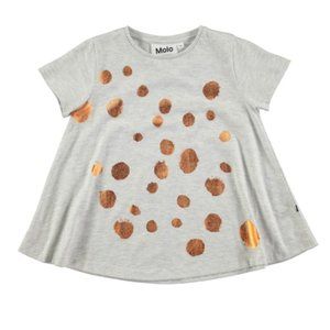 Molo Gray A-line Short Sleeve Shirt 116/6